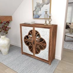 Brown Farmhouse Wood Cabinet by Litton Lane -Outlet Litton Lane Store brown litton lane accent cabinets 77903 d4 1000