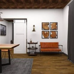 51 in. Brown Leather Vintage Loveseat with Metal Arms by Litton Lane -Outlet Litton Lane Store brown litton lane accent chairs 042292 fa 1000