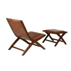 Brown Teak Wood Traditional Accent Chair with Ottoman (Set of 2) by Litton Lane -Outlet Litton Lane Store brown litton lane accent chairs 64781 1f 1000
