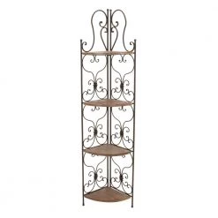 66 in. Metal Farmhouse 4 Shelf Bakers Rack in Brown by Litton Lane