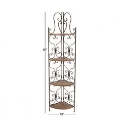 66 in. Metal Farmhouse 4 Shelf Bakers Rack in Brown by Litton Lane 15 66 in. Metal Farmhouse 4 Shelf Bakers Rack in Brown by Litton Lane -Outlet Litton Lane Store brown litton lane baker s racks 69873 c3 1000