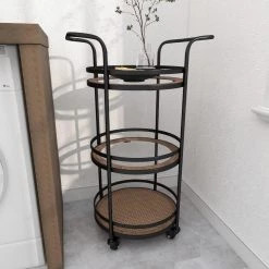 35 in. Brown Industrial Metal Bar Cart by Litton Lane 18 35 in. Brown Industrial Metal Bar Cart by Litton Lane -Outlet Litton Lane Store brown litton lane bar carts 39743 44 1000