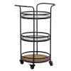 35 in. Brown Industrial Metal Bar Cart by Litton Lane -Outlet Litton Lane Store brown litton lane bar carts 39743 64 1000