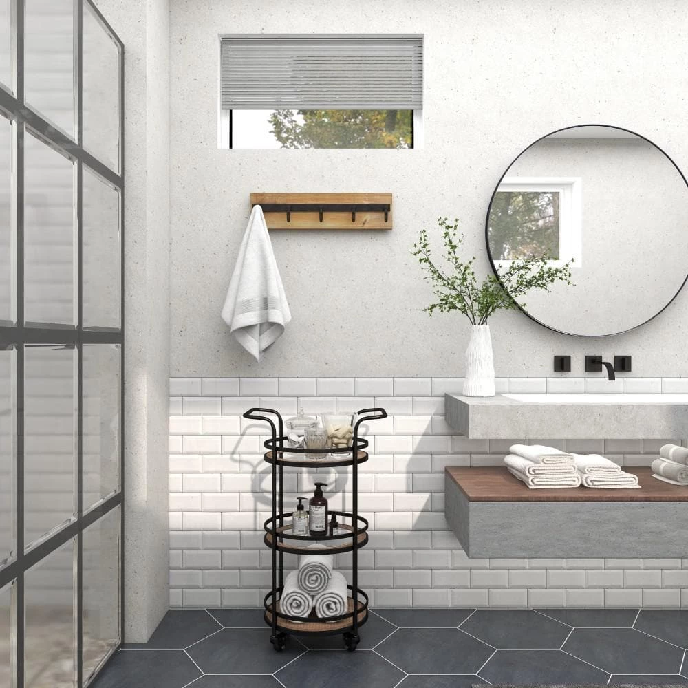 35 in. Brown Industrial Metal Bar Cart by Litton Lane 11 35 in. Brown Industrial Metal Bar Cart by Litton Lane - Image 9