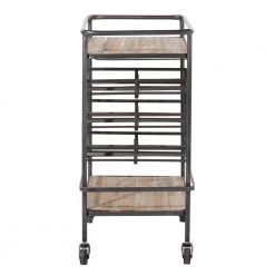30 in. Brown Wood Industrial Bar Cart by Litton Lane -Outlet Litton Lane Store brown litton lane bar carts 48673 e1 1000