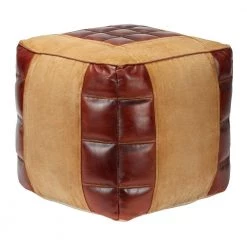 17 in. Beige Canvas Rustic Pouf by Litton Lane -Outlet Litton Lane Store brown litton lane bar stools 042160 4f 1000