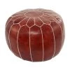 18 in. Brown Leather Bohemian Pouf by Litton Lane -Outlet Litton Lane Store brown litton lane bar stools 042306 64 1000