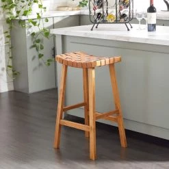 18 in. Brown Rustic Wood Stool by Litton Lane -Outlet Litton Lane Store brown litton lane bar stools 35891 31 1000