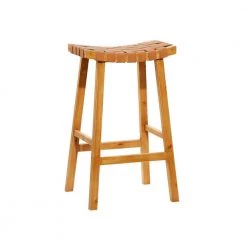 18 in. Brown Rustic Wood Stool by Litton Lane