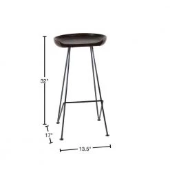 17 in. Brown Metal Rustic Bar Stool by Litton Lane -Outlet Litton Lane Store brown litton lane bar stools 62948 40 1000