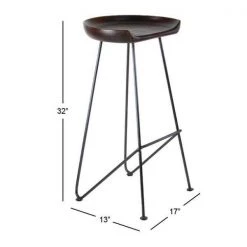 17 in. Brown Metal Rustic Bar Stool by Litton Lane -Outlet Litton Lane Store brown litton lane bar stools 62948 76 1000