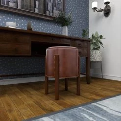 17 in. Brown Leather Traditional Stool by Litton Lane -Outlet Litton Lane Store brown litton lane bar stools 64780 44 1000