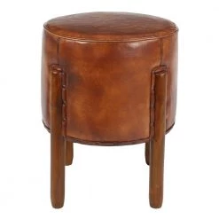 17 in. Brown Leather Traditional Stool by Litton Lane -Outlet Litton Lane Store brown litton lane bar stools 64780 66 1000