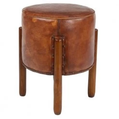 17 in. Brown Leather Traditional Stool by Litton Lane -Outlet Litton Lane Store brown litton lane bar stools 64780 e1 1000