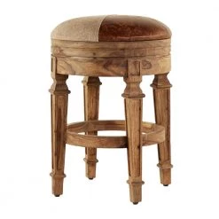26 in. Brown Wood Rustic Counter Stool by Litton Lane