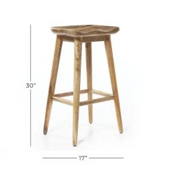 17 in. Brown Mango Wood Contemporary Bar Stool by Litton Lane -Outlet Litton Lane Store brown litton lane bar stools 80609 76 1000