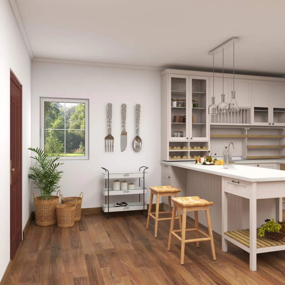 24 in. Brown Mango Wood Contemporary Counter Stool by Litton Lane 10 24 in. Brown Mango Wood Contemporary Counter Stool by Litton Lane - Image 8