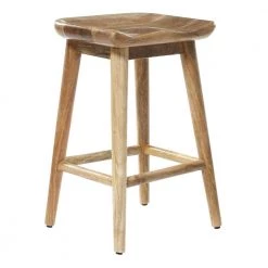 24 in. Brown Mango Wood Contemporary Counter Stool by Litton Lane