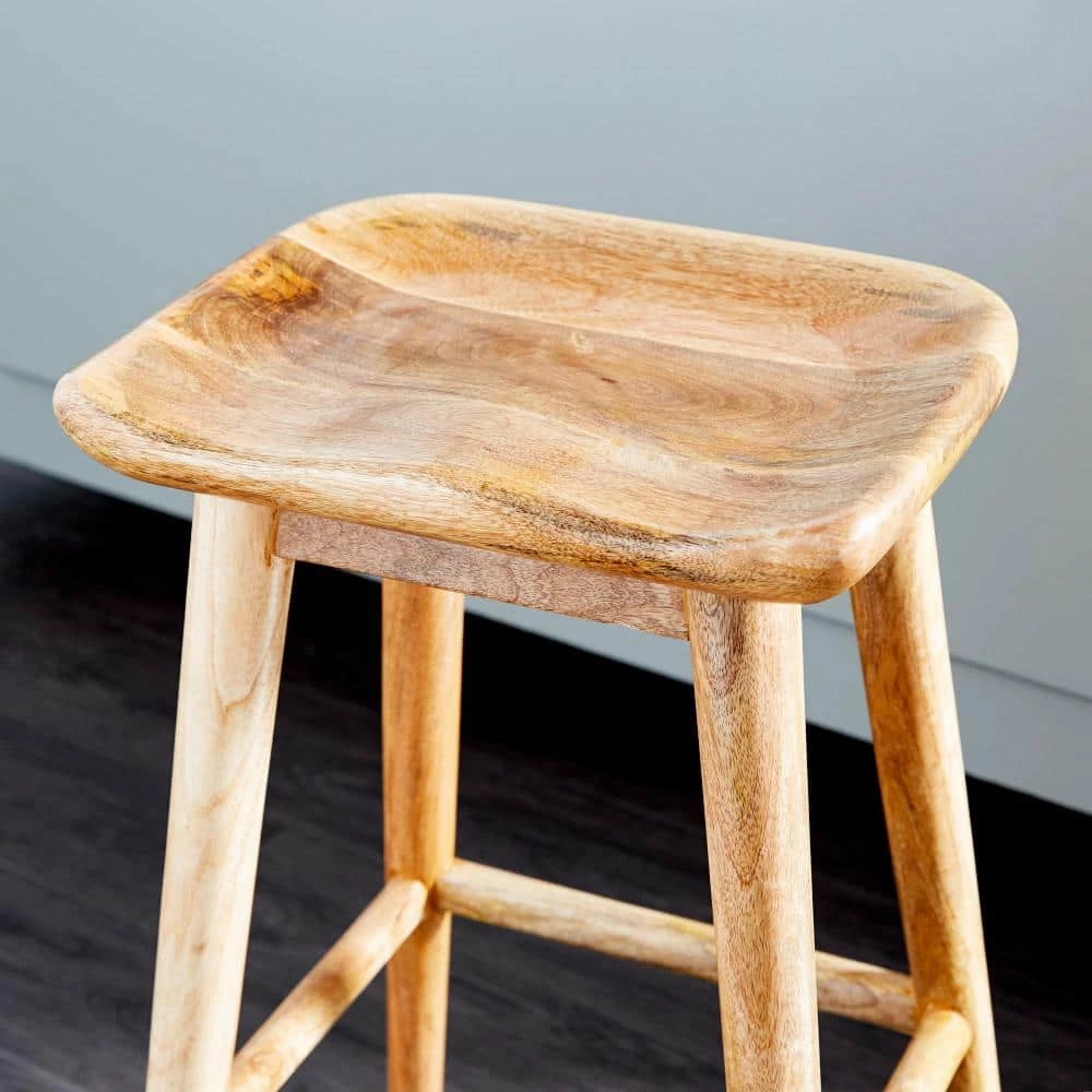 24 in. Brown Mango Wood Contemporary Counter Stool by Litton Lane 14 24 in. Brown Mango Wood Contemporary Counter Stool by Litton Lane - Image 12
