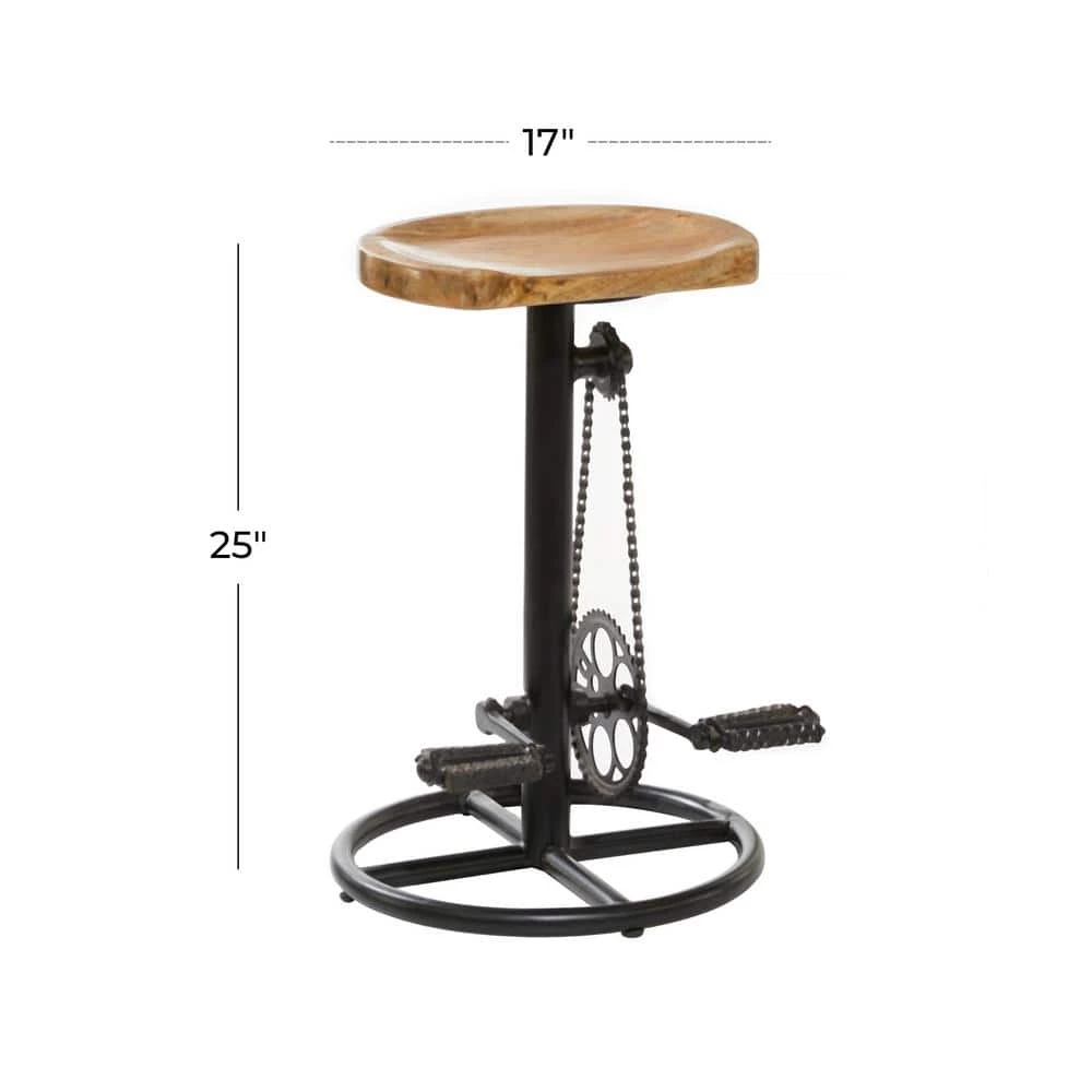 25 in. Brown Industrial Metal Counter Stool by Litton Lane 10 25 in. Brown Industrial Metal Counter Stool by Litton Lane - Image 8