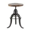 17 in. Brown 29 in. H Round Metal Accent Table by Litton Lane