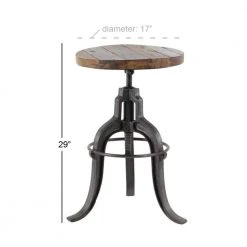 17 in. Brown 29 in. H Round Metal Accent Table by Litton Lane -Outlet Litton Lane Store brown litton lane bar stools 88581 c3 1000