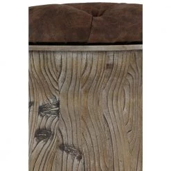 18 in. Brown Wood Rustic Storage Stool by Litton Lane -Outlet Litton Lane Store brown litton lane bar stools 90671 1d 1000