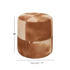 16 in. Brown Leather Contemporary Ottoman by Litton Lane -Outlet Litton Lane Store brown litton lane bar stools 95921 76 1000