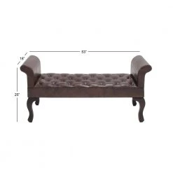 Brown Traditional Bench 25 in. x 53 in. x 18 in. by Litton Lane -Outlet Litton Lane Store brown litton lane bedroom benches 56602 76 1000