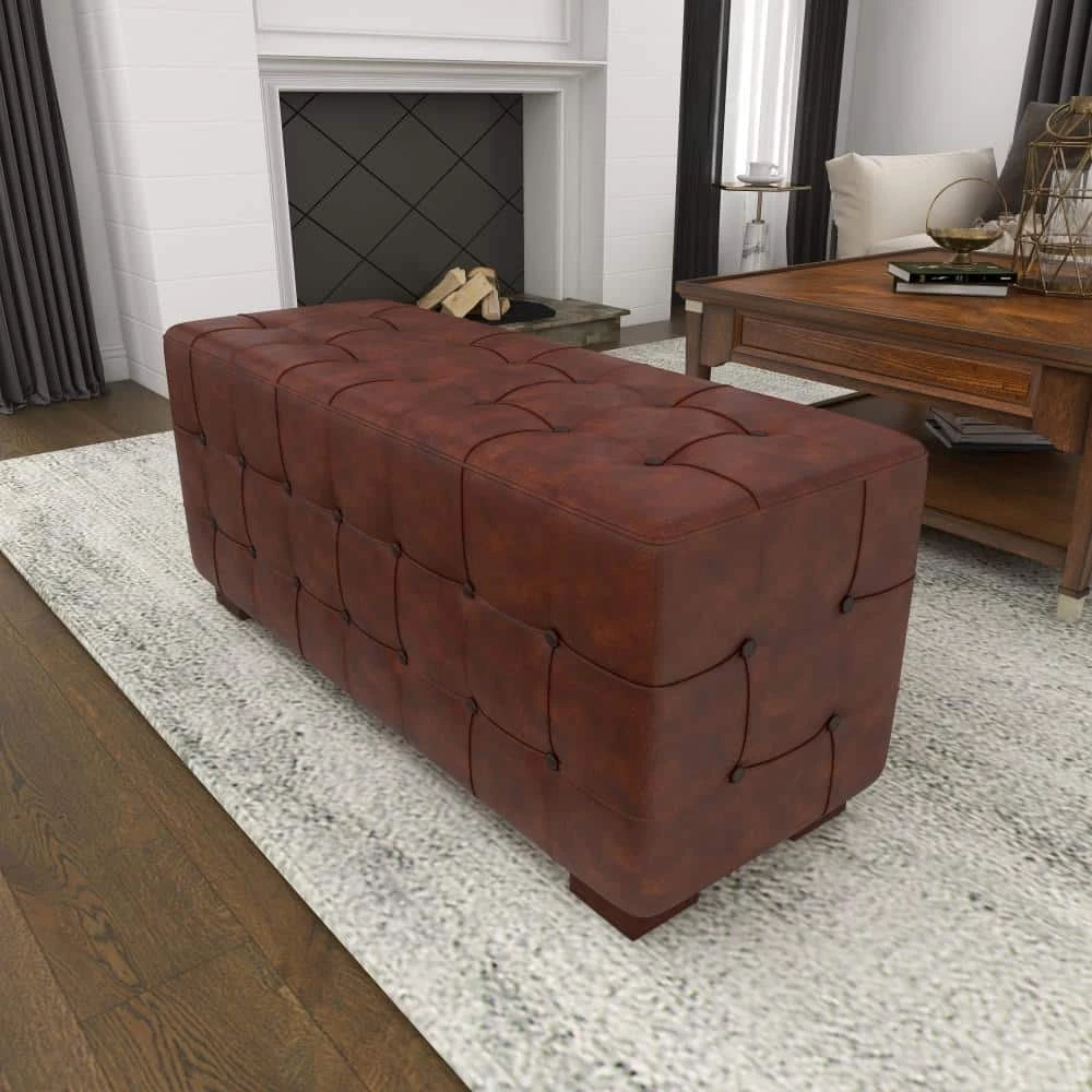 Brown Traditional Bench 20 in. x 48 in. x 18 in. by Litton Lane 7 Brown Traditional Bench 20 in. x 48 in. x 18 in. by Litton Lane - Image 5