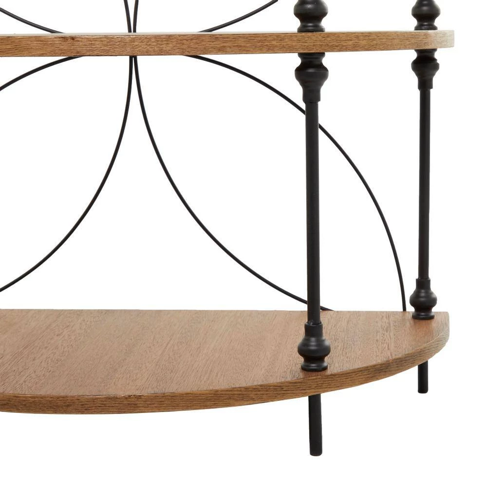 31 in. Brown Wood Traditional 3 Shelf Shelving Unit by Litton Lane 9 31 in. Brown Wood Traditional 3 Shelf Shelving Unit by Litton Lane - Image 7