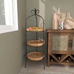 51 in. Brown Metal Traditional 3 Shelf Shelving Unit by Litton Lane -Outlet Litton Lane Store brown litton lane bookcases bookshelves 16402 4f 1000