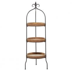 51 in. Brown Metal Traditional 3 Shelf Shelving Unit by Litton Lane