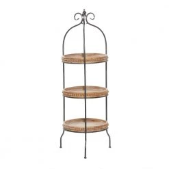 51 in. Brown Metal Traditional 3 Shelf Shelving Unit by Litton Lane -Outlet Litton Lane Store brown litton lane bookcases bookshelves 16402 66 1000