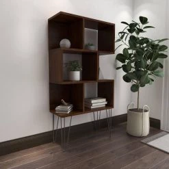 61 in. Brown Wood Modern 3 Shelf Shelving Unit by Litton Lane 15 61 in. Brown Wood Modern 3 Shelf Shelving Unit by Litton Lane -Outlet Litton Lane Store brown litton lane bookcases bookshelves 28741 1f 1000