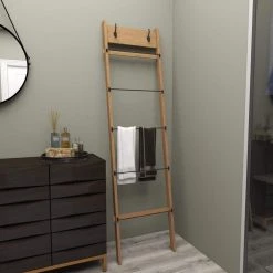 76 in. Brown Wood Ladder by Litton Lane -Outlet Litton Lane Store brown litton lane bookcases bookshelves 43412 1f 1000