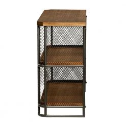 31 in. Brown Industrial Wood 3 Shelf Shelving Unit by Litton Lane -Outlet Litton Lane Store brown litton lane bookcases bookshelves 68642 c3 1000