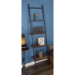 77 in. Dark Brown Wood Industrial 4 Shelf Shelving Unit by Litton Lane 19 77 in. Dark Brown Wood Industrial 4 Shelf Shelving Unit by Litton Lane -Outlet Litton Lane Store brown litton lane bookcases bookshelves 84242 31 1000