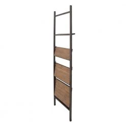 77 in. Dark Brown Wood Industrial 4 Shelf Shelving Unit by Litton Lane 16 77 in. Dark Brown Wood Industrial 4 Shelf Shelving Unit by Litton Lane -Outlet Litton Lane Store brown litton lane bookcases bookshelves 84242 44 1000