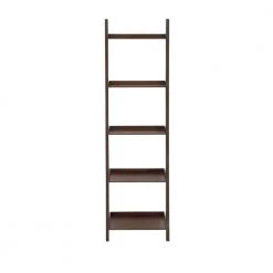 69 in. Brown Wood Traditional 5 Shelf Shelving Unit by Litton Lane