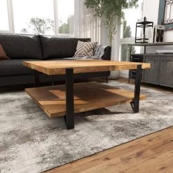 40 in. Brown Square Wood Industrial Coffee Table by Litton Lane -Outlet Litton Lane Store brown litton lane coffee tables 60222 1f 1000