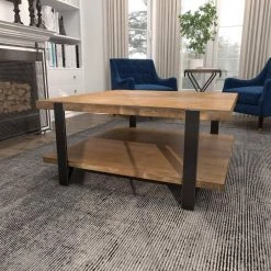 40 in. Brown Square Wood Industrial Coffee Table by Litton Lane -Outlet Litton Lane Store brown litton lane coffee tables 60222 44 1000