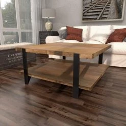 40 in. Brown Square Wood Industrial Coffee Table by Litton Lane -Outlet Litton Lane Store brown litton lane coffee tables 60222 4f 1000