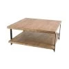40 in. Brown Square Wood Industrial Coffee Table by Litton Lane