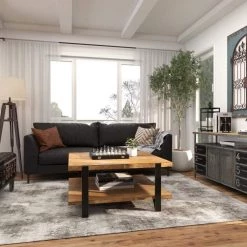 40 in. Brown Square Wood Industrial Coffee Table by Litton Lane -Outlet Litton Lane Store brown litton lane coffee tables 60222 76 1000