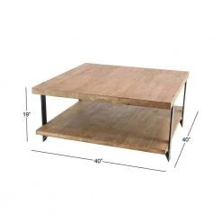 40 in. Brown Square Wood Industrial Coffee Table by Litton Lane -Outlet Litton Lane Store brown litton lane coffee tables 60222 c3 1000