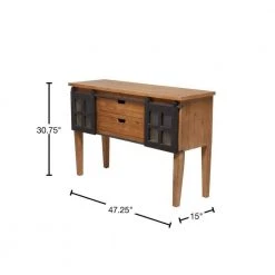 31 In. Brown Wood Industrial Console Table by Litton Lane 15 31 In. Brown Wood Industrial Console Table by Litton Lane -Outlet Litton Lane Store brown litton lane console tables 040080 40 1000