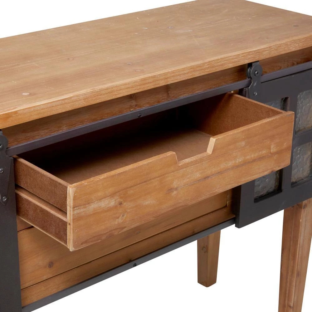 31 In. Brown Wood Industrial Console Table by Litton Lane 7 31 In. Brown Wood Industrial Console Table by Litton Lane - Image 5