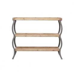 33 In. Brown Metal Rustic Console Table by Litton Lane