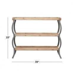 33 In. Brown Metal Rustic Console Table by Litton Lane -Outlet Litton Lane Store brown litton lane console tables 040732 76 1000